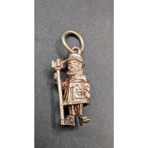 Vintage Sterling Silver Beefeater Charm London Tower Yeoman Warder 2.2g England